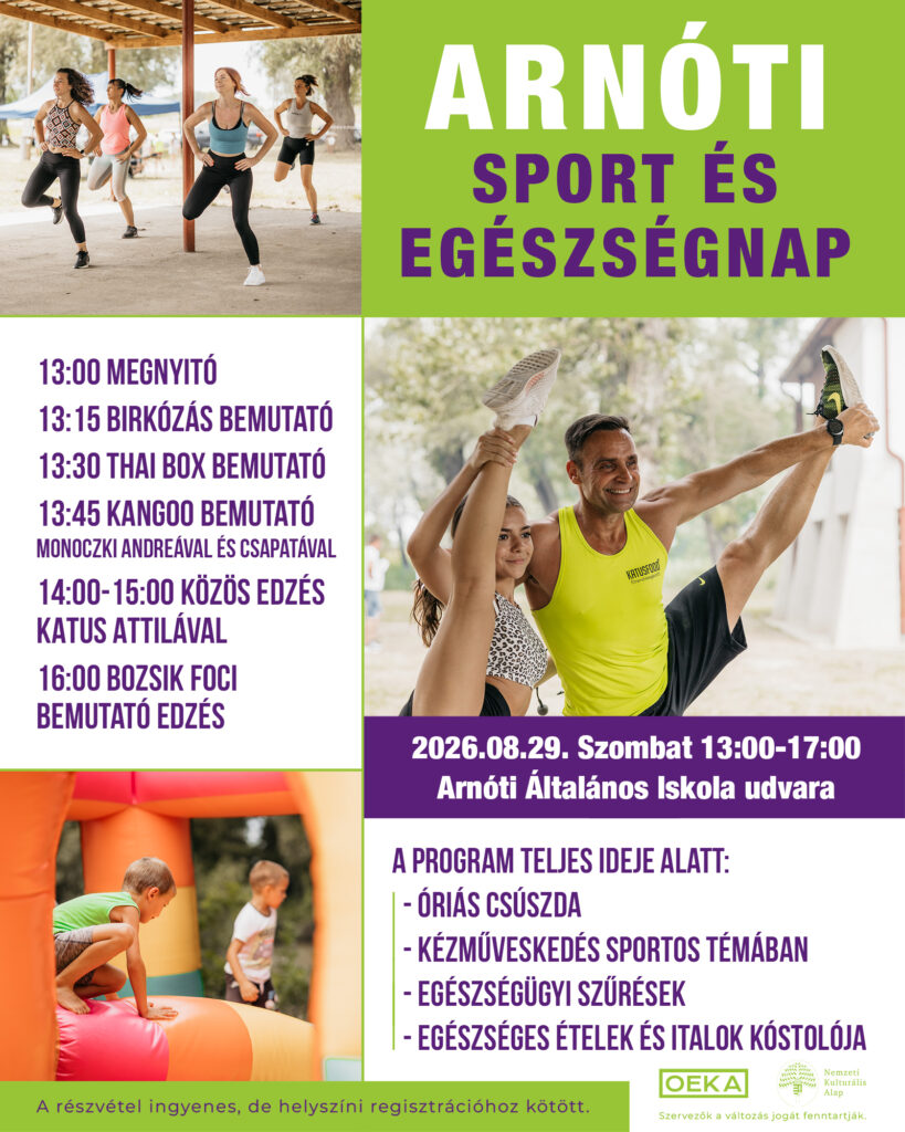 Arnóti Sport és Egészségnap – 2026.08.29.